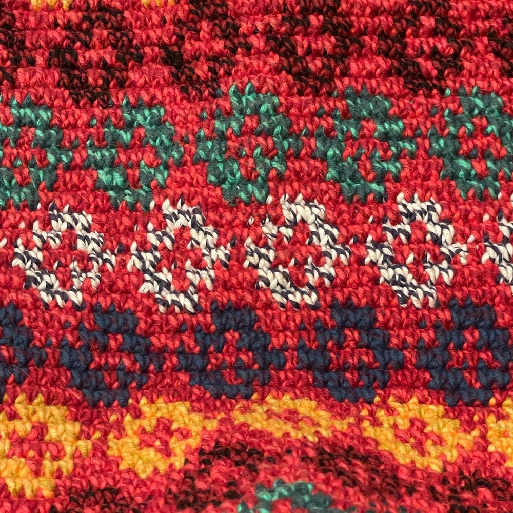 Women's Thick Crochet Knit Colorful Barrel Crossbody Bag - Picture 12 of 16